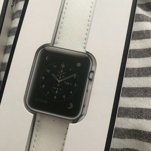 WHITE Casetify Saffino Leather Apple Watch Band